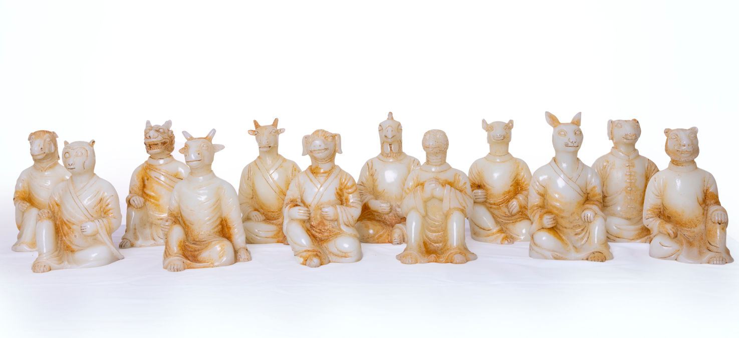 十二生肖人身兽首和田玉像